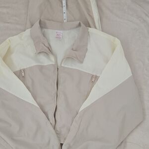 No Boundaries Tan and Cream Bomber Jacket And Joggers Lightweight Casual SKU048